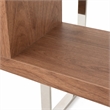 Pemberly Row Modern Wood & Stainless Steel Bookcase in Walnut Finish