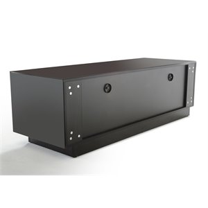 Pemberly Row MDF Wood & Tempered Glass TV Stand in Black for TVs up to 59&quot