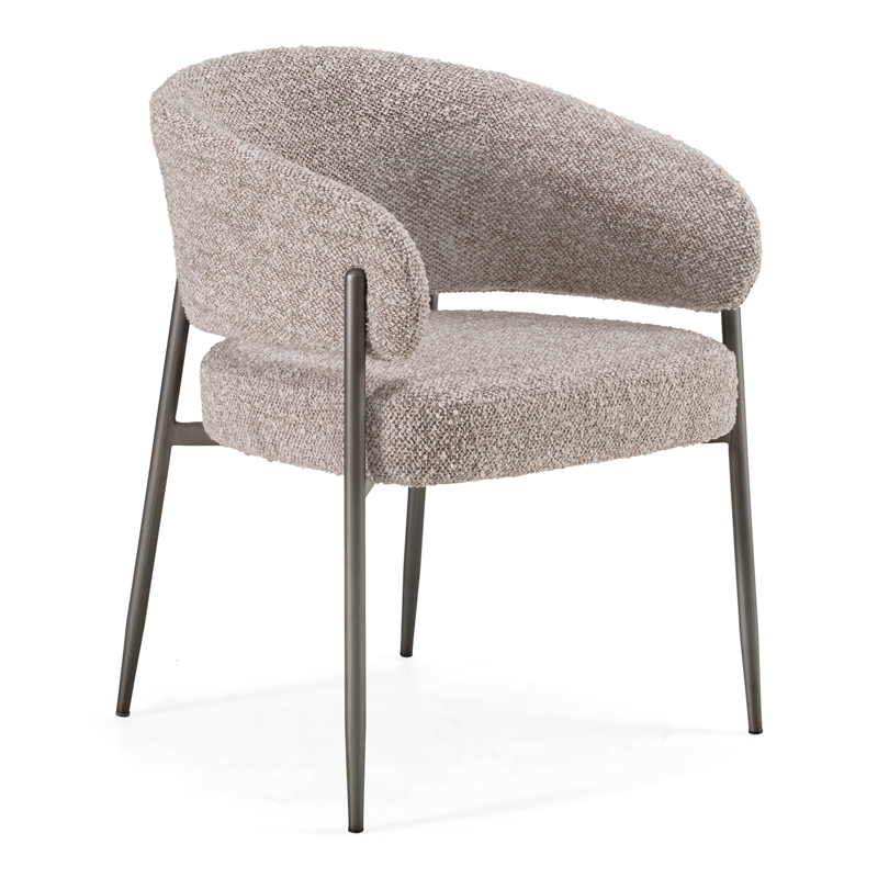 Pemberly Row Modern Gray Fabric with Pewter Finish Dining Chair