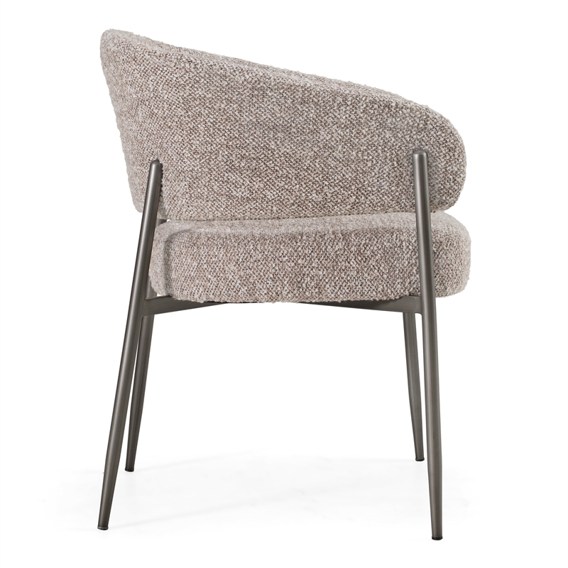 Pemberly Row Modern Gray Fabric with Pewter Finish Dining Chair