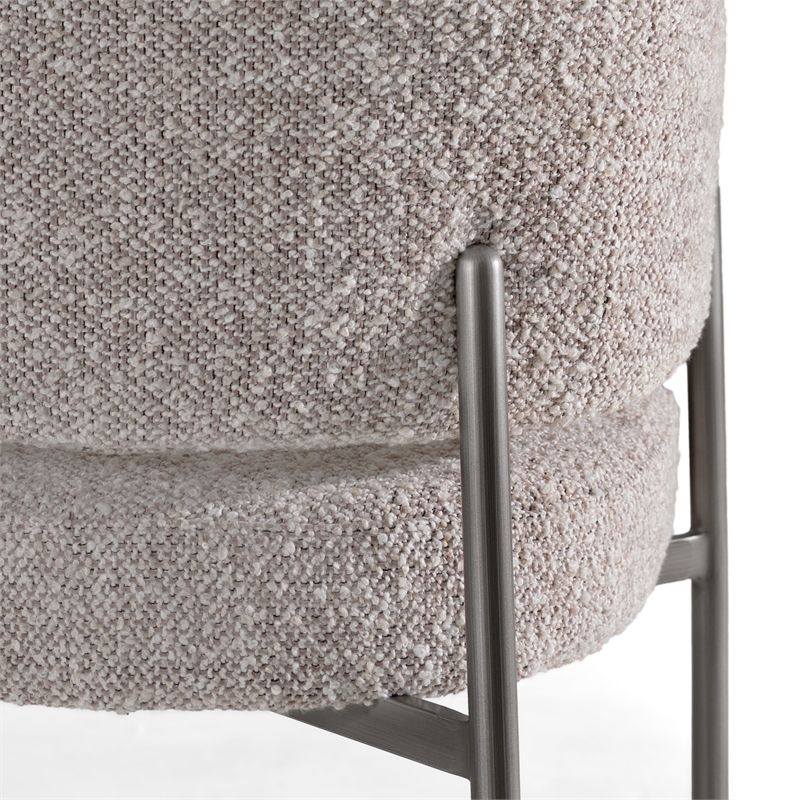 Pemberly Row Modern Gray Fabric with Pewter Finish Dining Chair