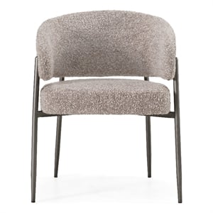 Pemberly Row Modern Gray Fabric with Pewter Finish Dining Chair