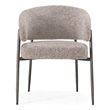 Pemberly Row Modern Gray Fabric with Pewter Finish Dining Chair