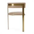 Pemberly Row Modern Brown Faux Leather and Gold Dining Chair