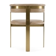 Pemberly Row Modern Brown Faux Leather and Gold Dining Chair