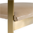 Pemberly Row Modern Brown Faux Leather and Gold Dining Chair