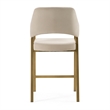 Pemberly Row Modern Beige Fabric and Antique Brass Counter Chair