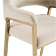 Pemberly Row Modern Beige Fabric and Antique Brass Counter Chair
