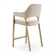 Pemberly Row Modern Beige Fabric and Antique Brass Counter Chair