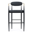 Pemberly Row Mid-Century Modern Dark Grey and Gold Bar Chair
