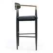 Pemberly Row Mid-Century Modern Dark Grey and Gold Bar Chair