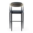 Pemberly Row Mid-Century Modern Dark Grey and Gold Bar Chair