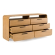 Pemberly Row Modern Natural Acacia Dresser with 6 Drawers