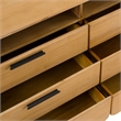 Pemberly Row Modern Natural Acacia Dresser with 6 Drawers