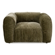 Pemberly Row Modern Olive Green Fabric Lounge Chair with Square Arms