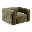 Pemberly Row Modern Olive Green Fabric Lounge Chair with Square Arms