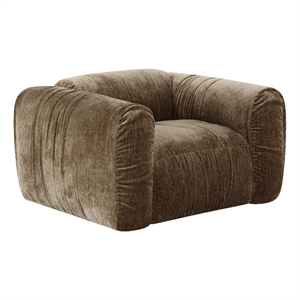 Pemberly Row Modern Olive Green Fabric Lounge Chair with Square Arms