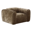 Pemberly Row Modern Olive Green Fabric Lounge Chair with Square Arms