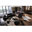 Pemberly Row Modern Black Fabric Accent Chair with Pine Wood Frame