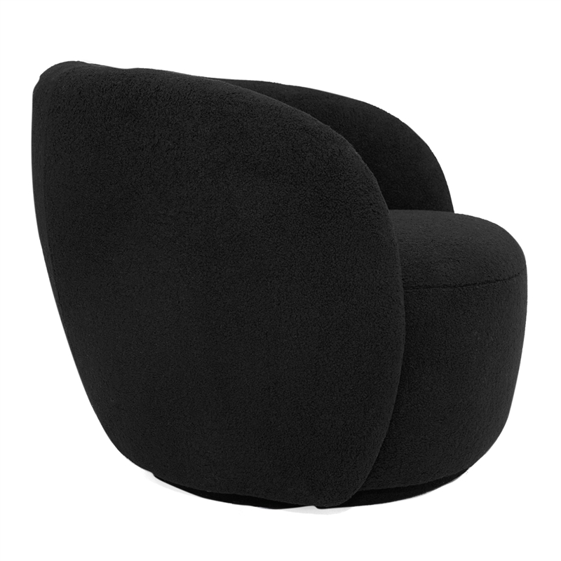 Pemberly Row Modern Black Fabric Accent Chair with Pine Wood Frame