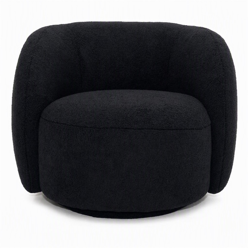 Pemberly Row Modern Black Fabric Accent Chair with Pine Wood Frame