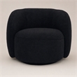 Pemberly Row Modern Black Fabric Accent Chair with Pine Wood Frame