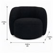 Pemberly Row Modern Black Fabric Accent Chair with Pine Wood Frame