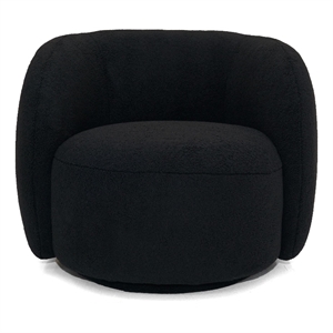 Pemberly Row Modern Black Fabric Accent Chair with Pine Wood Frame