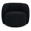 Pemberly Row Modern Black Fabric Accent Chair with Pine Wood Frame