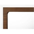 Pemberly Row Modern Rectangular Walnut Mirror in Rubberwood Veneer
