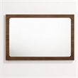 Pemberly Row Modern Rectangular Walnut Mirror in Rubberwood Veneer