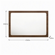Pemberly Row Modern Rectangular Walnut Mirror in Rubberwood Veneer