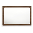 Pemberly Row Modern Rectangular Walnut Mirror in Rubberwood Veneer