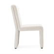 Pemberly Row Set of 2 Modern Beige Fabric Dining Chairs with Brass Legs