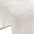 Pemberly Row Set of 2 Modern Beige Fabric Dining Chairs with Brass Legs