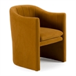 Pemberly Row Modern Burnt Orange Fabric Dining Chair with Cast Iron Legs