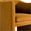 Pemberly Row Modern Burnt Orange Fabric Dining Chair with Cast Iron Legs