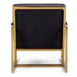 Pemberly Row Modern Grey Velvet Accent Chair with Brass Legs
