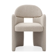 Pemberly Row Modern Dining Chair in Beige Linen & Brass Metal Frame