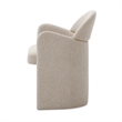 Pemberly Row Modern Dining Chair in Beige Linen & Brass Metal Frame