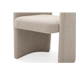 Pemberly Row Modern Dining Chair in Beige Linen & Brass Metal Frame