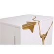 Pemberly Row Modern White Chest with Gold Painted Accents