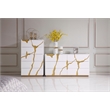 Pemberly Row Modern White Chest with Gold Painted Accents