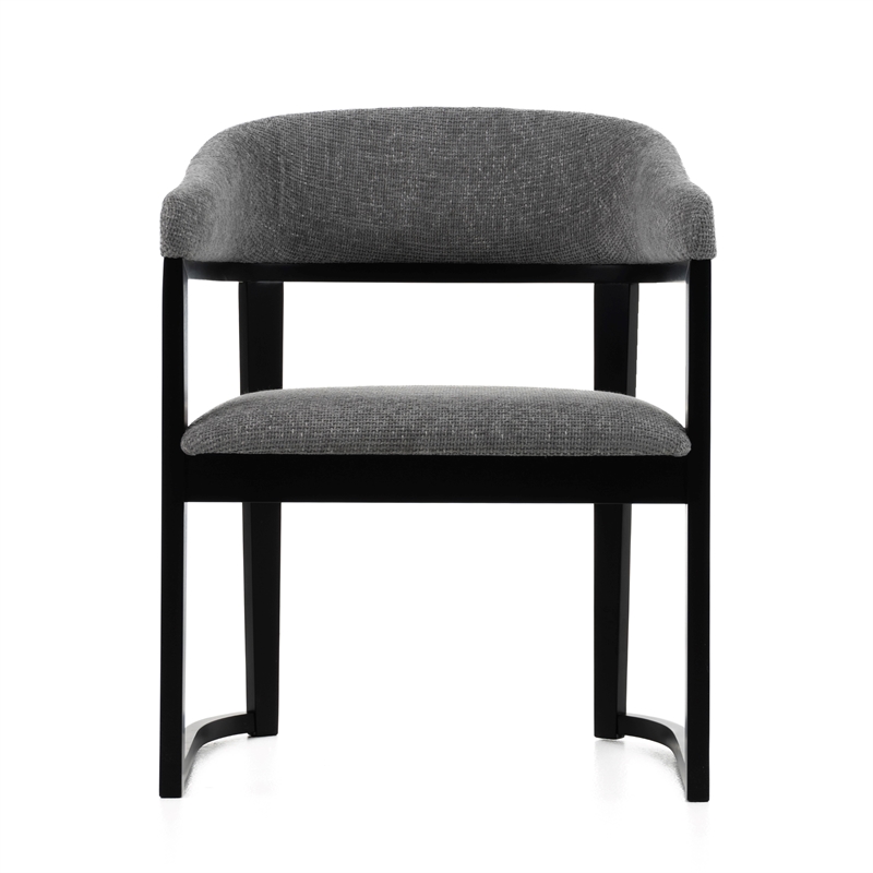 Pemberly Row Modern Dining Arm Chair Upholstered in Grey Polyester