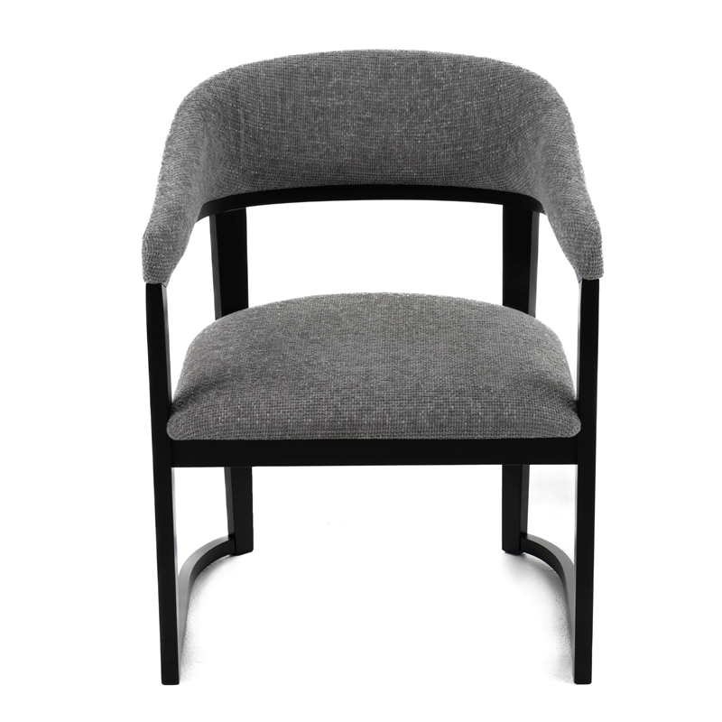 Pemberly Row Modern Dining Arm Chair Upholstered in Grey Polyester