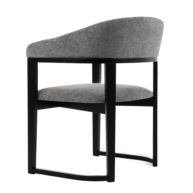 Pemberly Row Modern Dining Arm Chair Upholstered in Grey Polyester