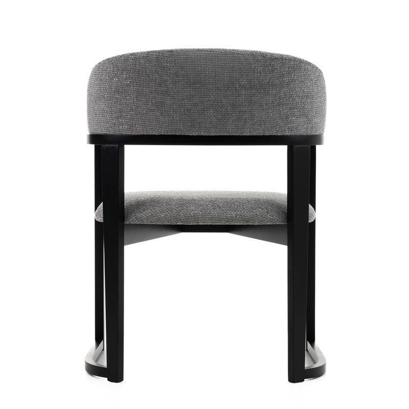 Pemberly Row Modern Dining Arm Chair Upholstered in Grey Polyester