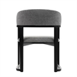 Pemberly Row Modern Dining Arm Chair Upholstered in Grey Polyester