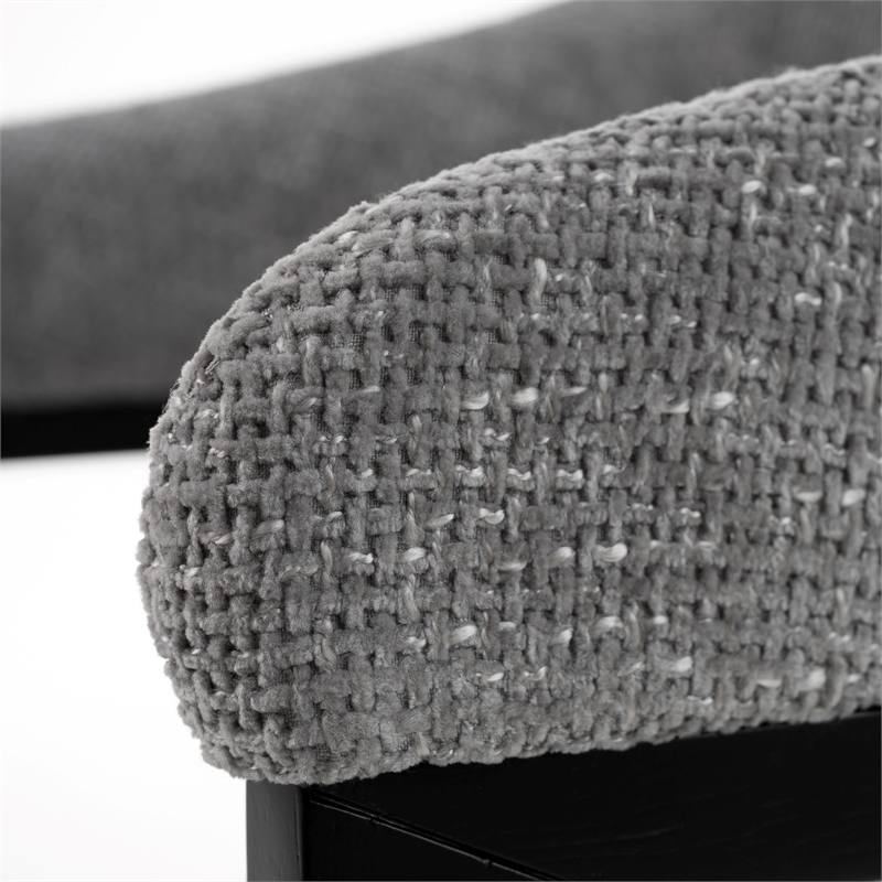 Pemberly Row Modern Dining Arm Chair Upholstered in Grey Polyester