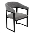 Pemberly Row Modern Dining Arm Chair Upholstered in Grey Polyester